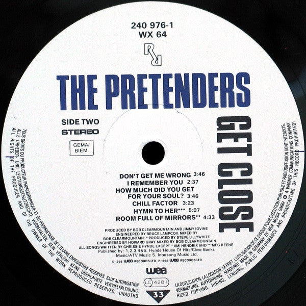 The Pretenders : Get Close (LP, Album, M/Print)