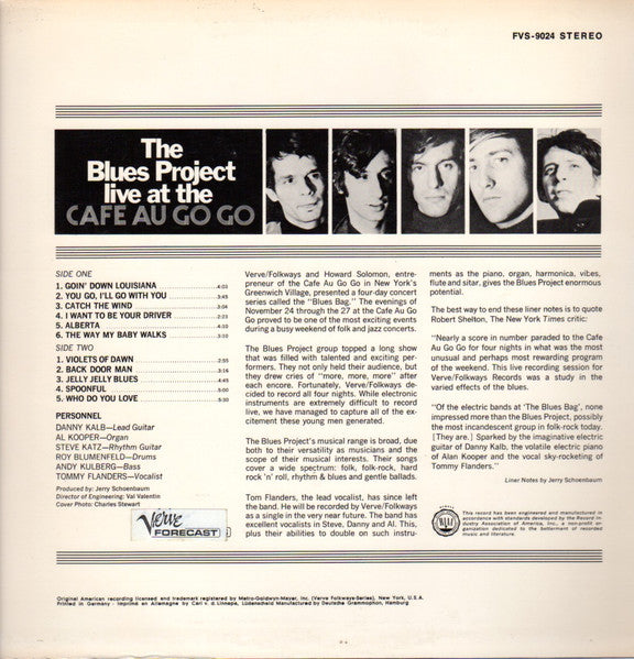 The Blues Project : Live At The Cafe Au Go Go (LP, Album)