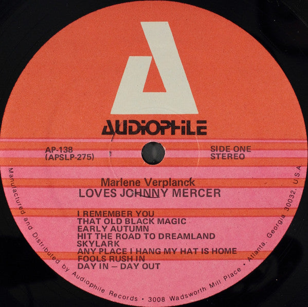 Marlene VerPlanck : Marlene VerPlanck Loves Johnny Mercer (LP)