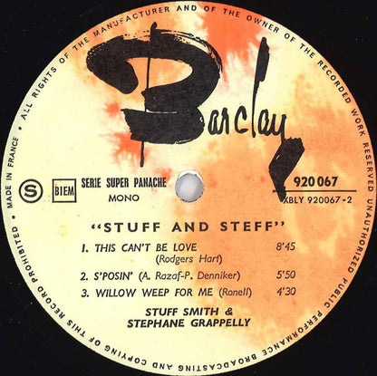 Stuff Smith & Stéphane Grappelli : Stuff And Steff (LP, Album, Mono)