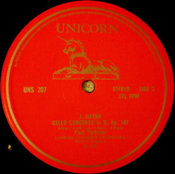Carl Philipp Emanuel Bach, Joseph Haydn, Paul Tortelier, The London Chamber Orchestra : Cello Concerto In A Major Wq. 172 / Cello Concerto In D Op. 101 (LP, RE, Red)