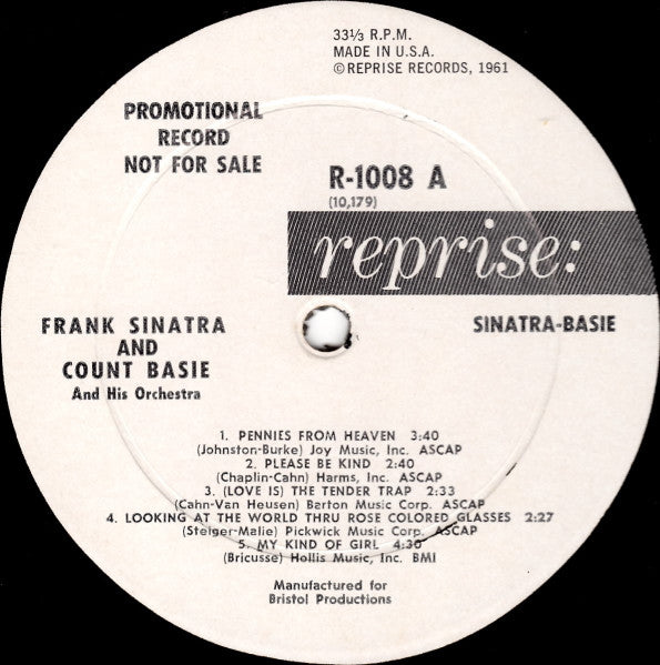 Frank Sinatra, Count Basie : Sinatra - Basie: An Historic Musical First (LP, Promo)