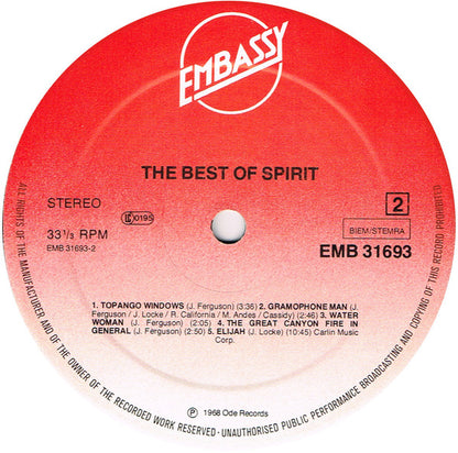 Spirit (8) : The Best Of Spirit (LP, Album, RE)