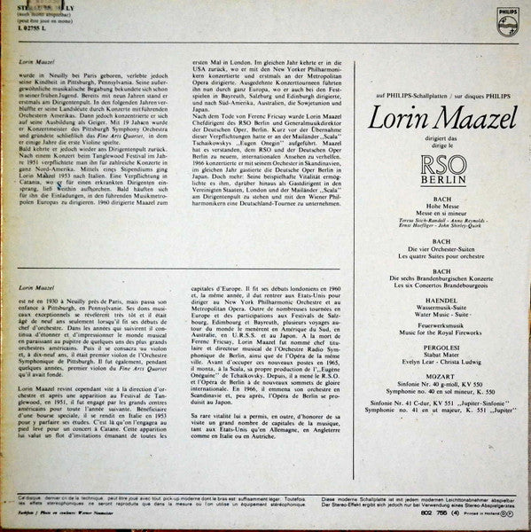 Wolfgang Amadeus Mozart, Lorin Maazel, Radio-Symphonie-Orchester Berlin : "Prager" Symphonie Nr 38 D-Dur KV 504 / Symphonie Nr 39 Es-Dur KV 543 (LP, Gat)