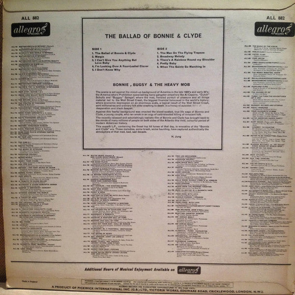 Bonnie, Bugsy And The Heavy Mob : The Ballad Of Bonnie & Clyde (LP, Album)