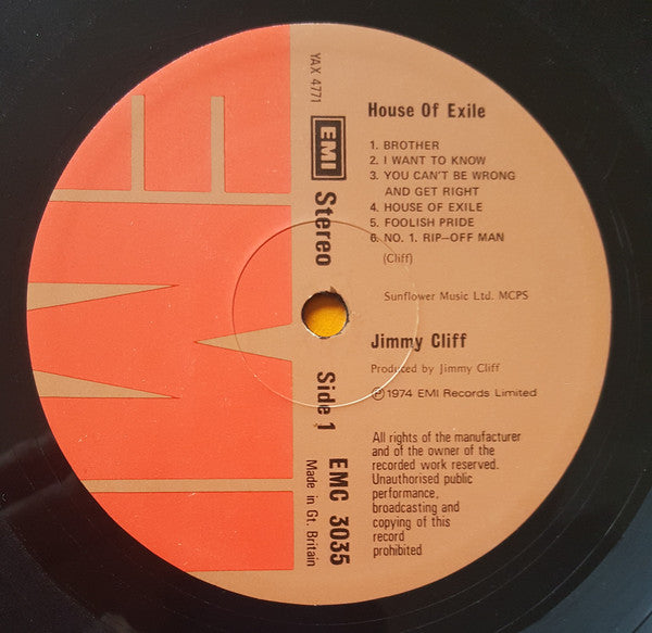 Jimmy Cliff : House Of Exile (LP, Album)