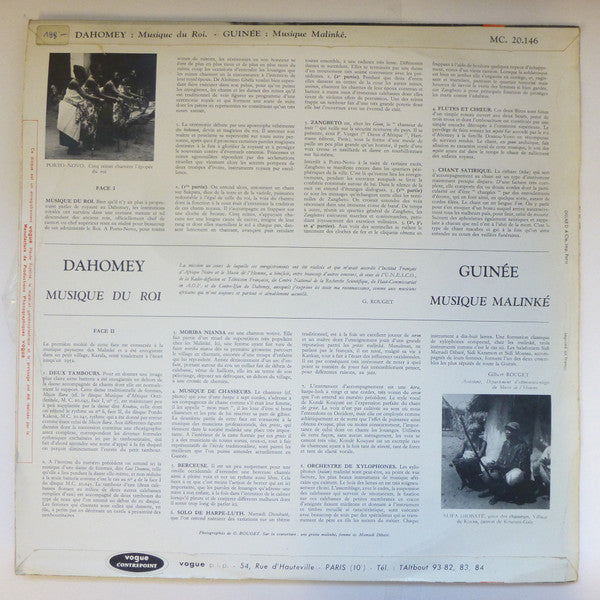 Various / Gilbert Rouget : Dahomey - Musique Du Roi / Guinée - Musique Malinke (LP, Album)