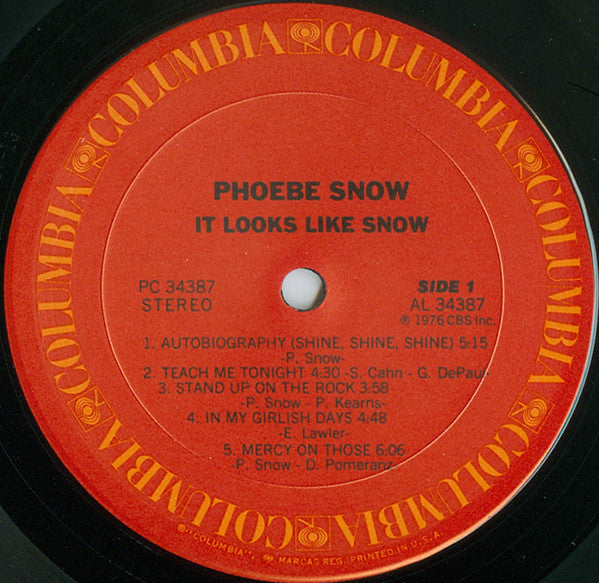 Phoebe Snow : It Looks Like Snow (LP, Album, Pit)