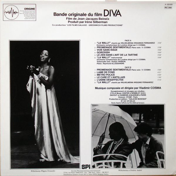 Vladimir Cosma : Diva (Bande Originale Du Film) (LP, Album, RE)