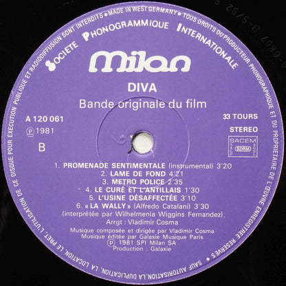 Vladimir Cosma : Diva (Bande Originale Du Film) (LP, Album, RE)