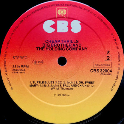 Big Brother & The Holding Company : Cheap Thrills (LP, Album, RE)