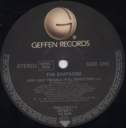 The Simpsons Featuring Bart Simpson (2) & Homer Simpson : Deep, Deep Trouble (12")