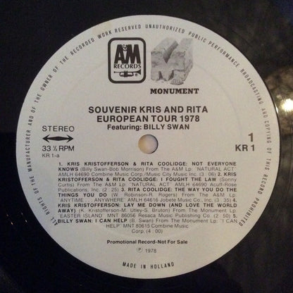 Kris Kristofferson, Rita Coolidge, Billy Swan : European Tour 1978 (LP, Comp, Promo)