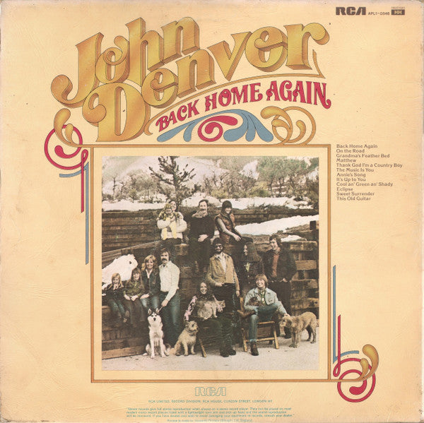 John Denver : Back Home Again (LP, Album, Gat)