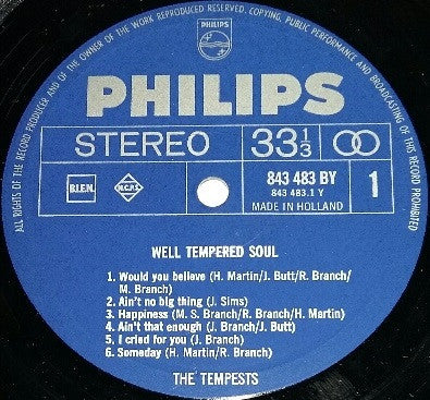 The Tempests (3) : Well-Tempered Soul (LP, Album)