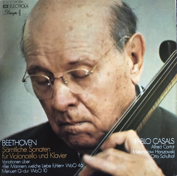 Ludwig van Beethoven / Pablo Casals, Alfred Cortot, Mieczyslaw Horszowski, Otto Schulhof : Sämtliche Sonaten Für Violoncello Und Klavier (2xLP, Comp, Mono, RE)