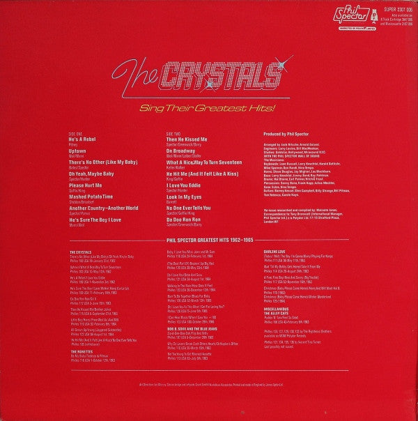 The Crystals : The Crystals Sing Their Greatest Hits (LP, Comp, Mono)