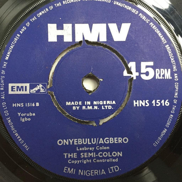 The Semi-Colon : Ochonganoko / Onyebulu/Agbero (7")