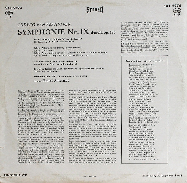 Ludwig van Beethoven / Joan Sutherland ‧ Norma Procter ‧ Anton Dermota ‧ Arnold van Mill ‧ Chorale Du Brassus Und Chœur Des Jeunes De L'Église National Vaudoise ‧ L'Orchestre De La Suisse Romande ‧ Ernest Ansermet : Symphonie Nr. IX (LP)