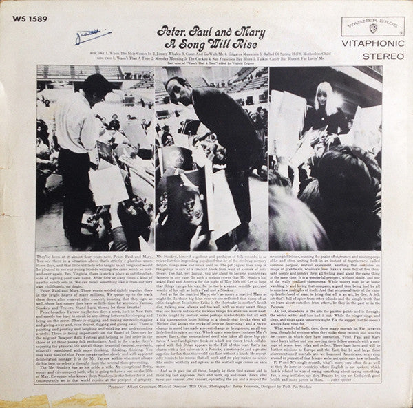 Peter, Paul & Mary : A Song Will Rise (LP, Album)