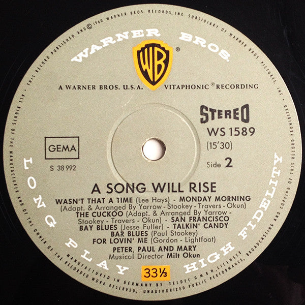 Peter, Paul & Mary : A Song Will Rise (LP, Album)