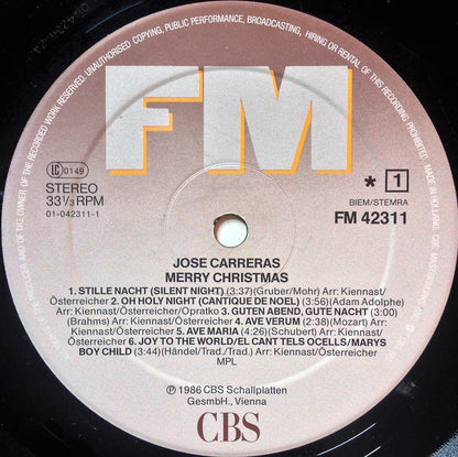José Carreras : Merry Christmas (LP, Album)