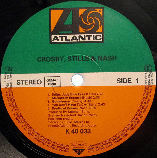 Crosby, Stills & Nash : Crosby, Stills & Nash (LP, Album, Gat)