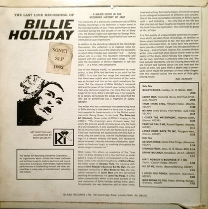 Billie Holiday : The Last Live Recording Of Billie Holiday (LP)