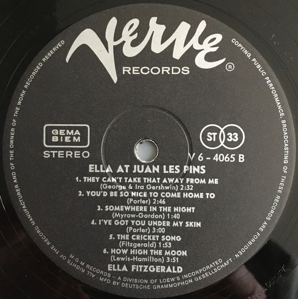 Ella Fitzgerald : Ella At Juan-Les Pins (LP, Album)