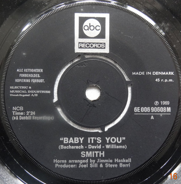Smith (3) : Baby It's You (7", Single)