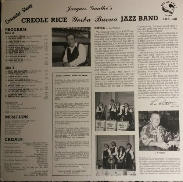 Jacques Gauthé And His Creole Rice Jazz Band : Cassoulet Stomp (LP)