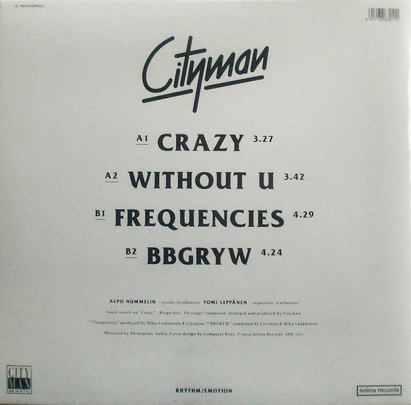 Cityman (2) : Crazy (12", Maxi)