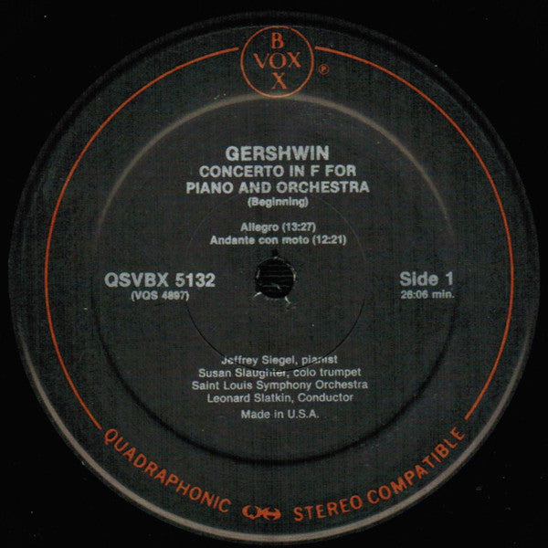 George Gershwin, Saint Louis Symphony Orchestra, Leonard Slatkin, Jeffrey Siegel : All The Works For Orchestra & For Piano & Orchestra (3xLP, Quad + Box, Album)