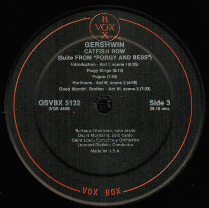 George Gershwin, Saint Louis Symphony Orchestra, Leonard Slatkin, Jeffrey Siegel : All The Works For Orchestra & For Piano & Orchestra (3xLP, Quad + Box, Album)