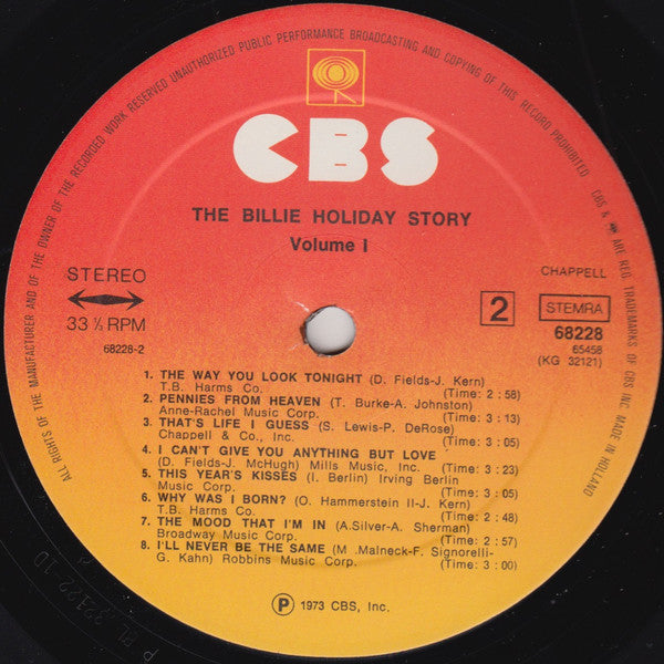 Billie Holiday : The Billie Holiday Story Volume I (2xLP, Comp, RE)