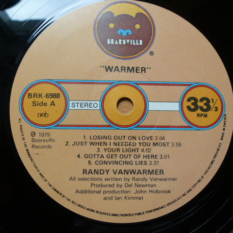 Randy Vanwarmer : Warmer (LP, Album)