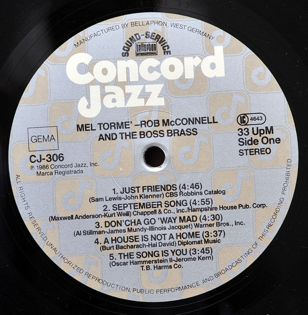 Mel Tormé, Rob McConnell & The Boss Brass : Mel Tormé -  Rob McConnell And The Boss Brass (LP, Album)