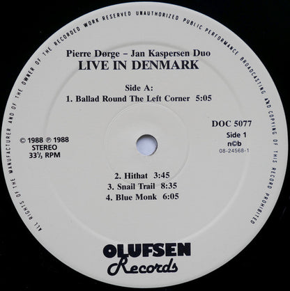 Pierre Dørge - Jan Kaspersen Duo : Live In Denmark (LP)