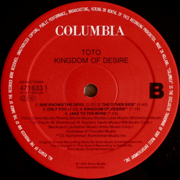 Toto : Kingdom Of Desire (LP, Album)