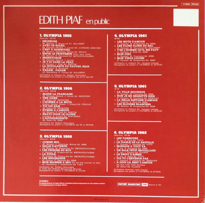 Edith Piaf : En Public (Olympia 1955 1956 1958 1961 1962) (3xLP, Comp, RE)