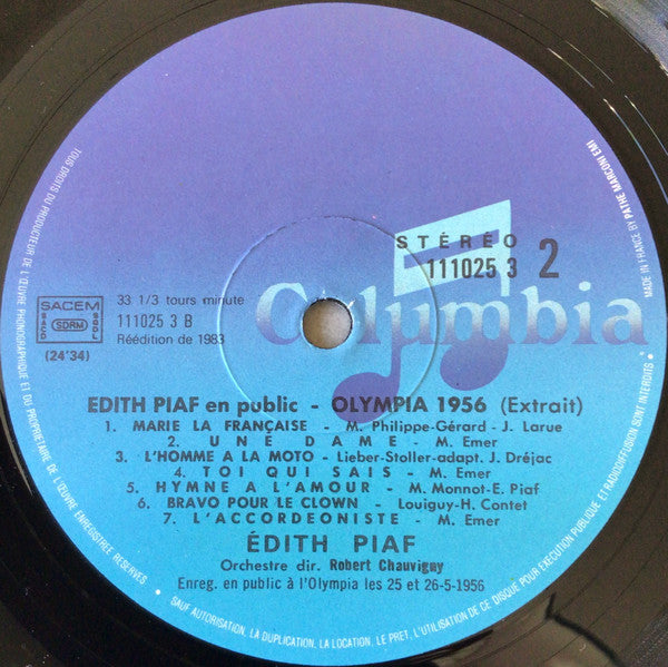 Edith Piaf : En Public (Olympia 1955 1956 1958 1961 1962) (3xLP, Comp, RE)