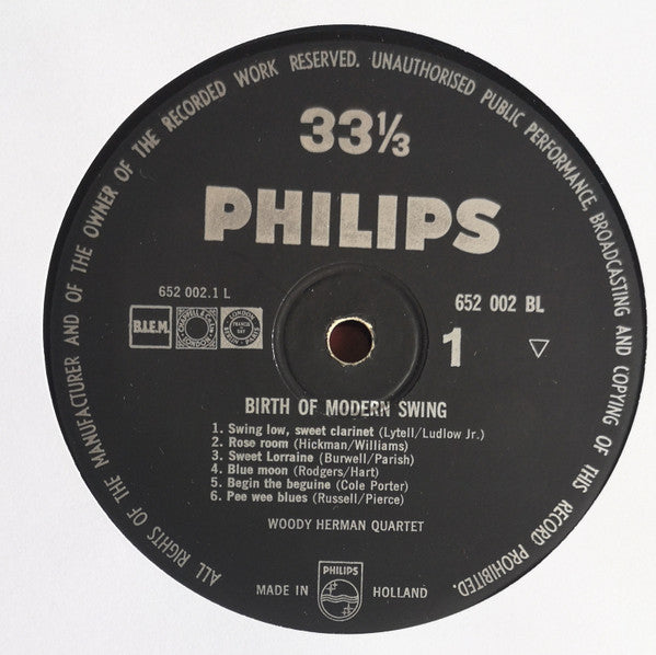 Woody Herman Quartet : Birth Of Modern Swing (LP, Album, Mono)