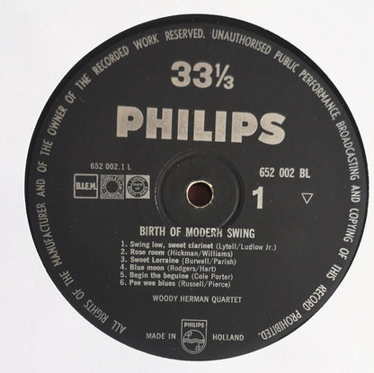 Woody Herman Quartet : Birth Of Modern Swing (LP, Album, Mono)