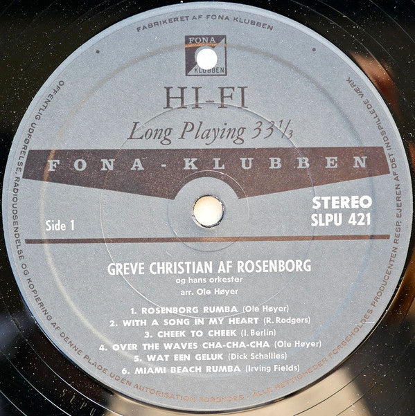 Christian Of Rosenborg Orchestra : Knights At Rosenborg (LP, Album)