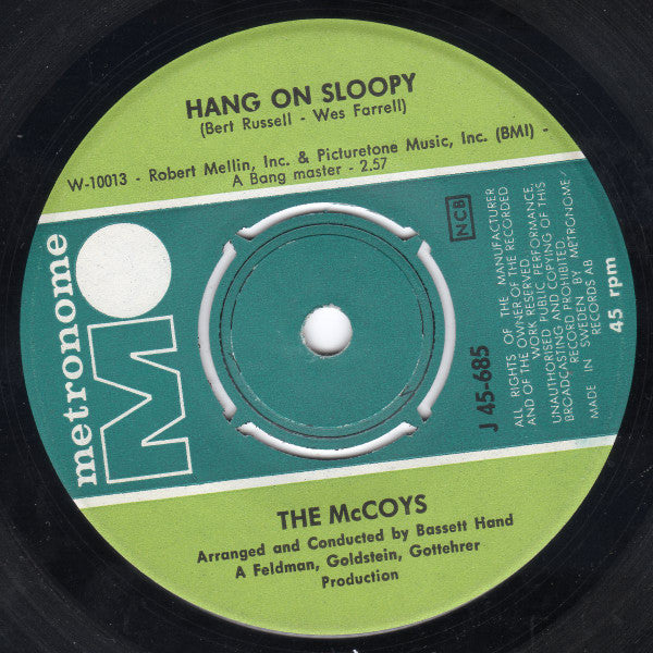 The McCoys : Hang On Sloopy (7", Single)