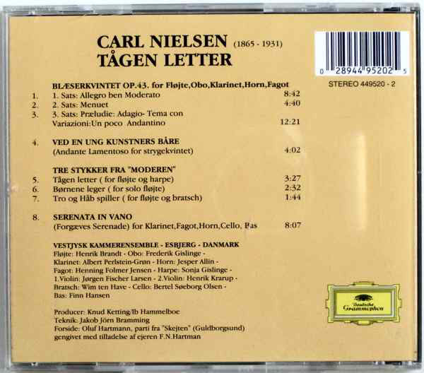 Carl Nielsen / Vestjysk Kammerensemble : Tågen Letter (CD, Album, RE)