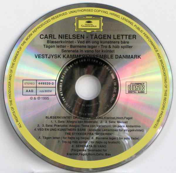 Carl Nielsen / Vestjysk Kammerensemble : Tågen Letter (CD, Album, RE)