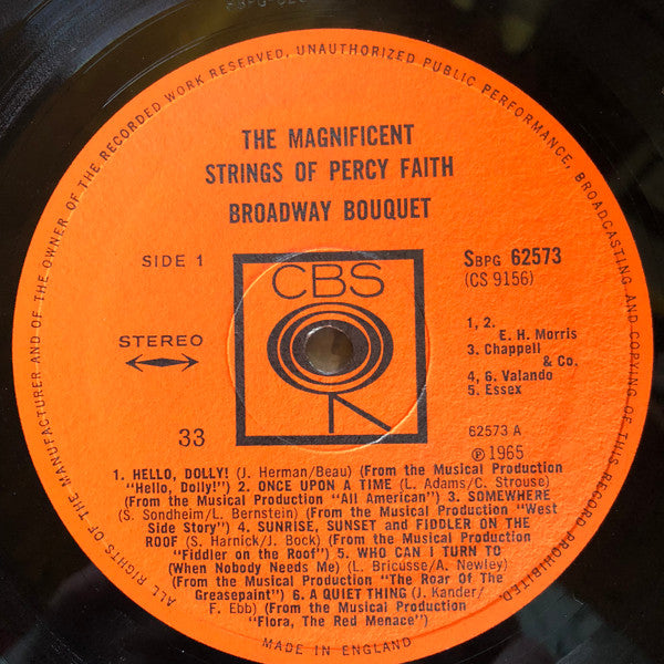 The Percy Faith Strings : Broadway Bouquet (LP, Comp)