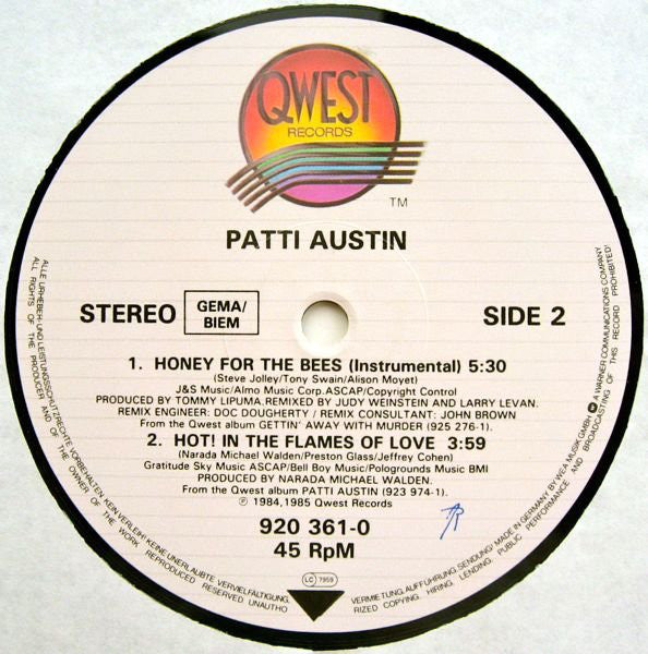 Patti Austin : Honey For The Bees (12", Maxi)