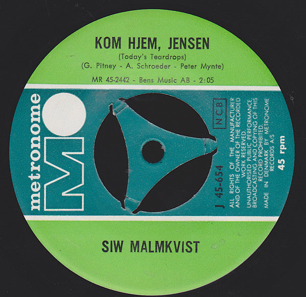 Siw Malmkvist : Kom Hjem Jensen (7", Single)